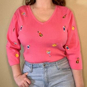 Vintage hot pink sweater